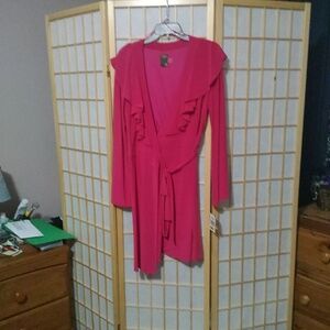 Wrap around dress size 12 fuscia